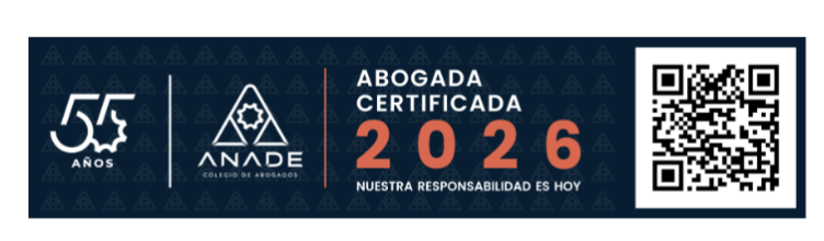 Distintivo ANADE 2026: Abogada certificada